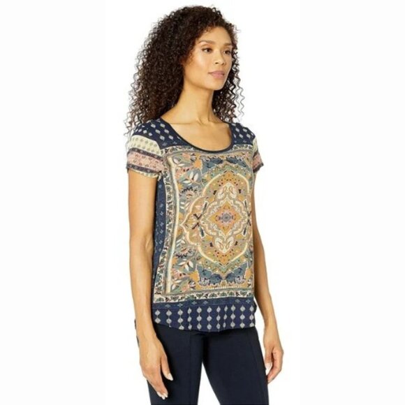 Lucky Brand Navy Persian Carpet Tee - SZ 1X - Picture 2 of 12